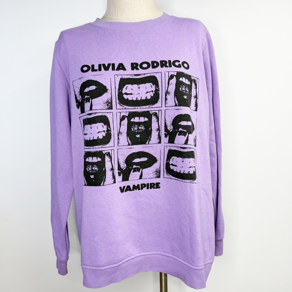 Olivia Rodrigo Vampire Sweatshirt XL Purple Lavender Sweater Shirt 2024 Merch - Picture 1 of 5